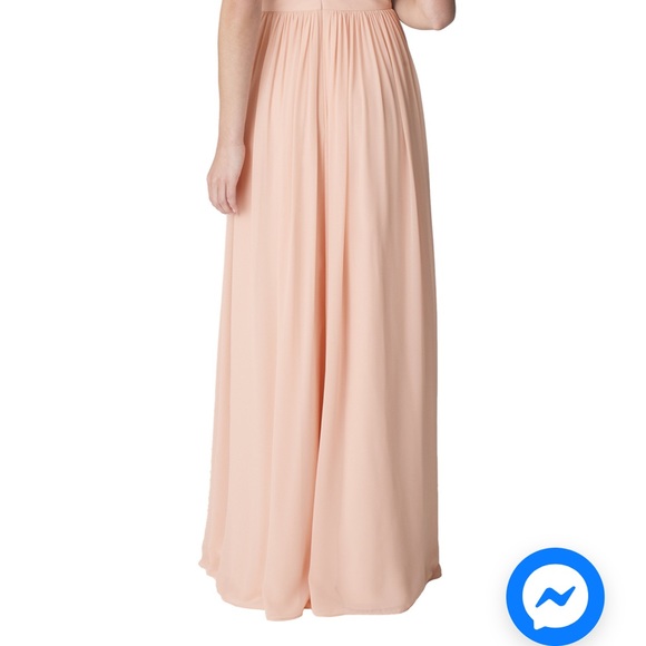 Bill Levkoff Shell Pink Bridesmaid Dress style #1273 - Picture 4 of 7